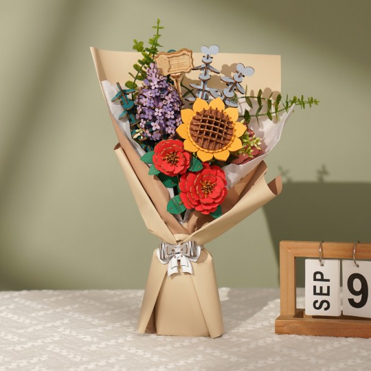Wooden Flower Bouquet / Bouquet de fleurs en bois - Puzzle 3D en bois ROWOOD RoWood - 3