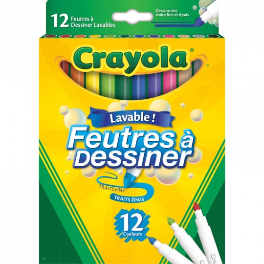 12 Feutres à dessiner lavables - Crayola Crayola - 1