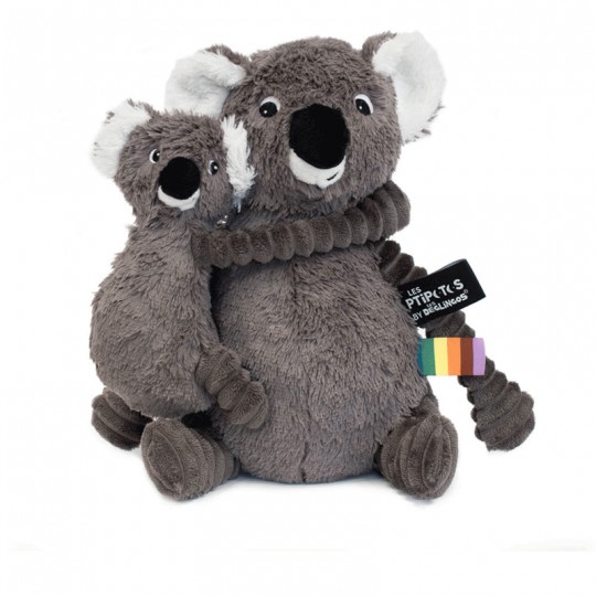 Peluche Les Ptipotos : koala Trankilou maman et son bébé gris Les Déglingos - 2