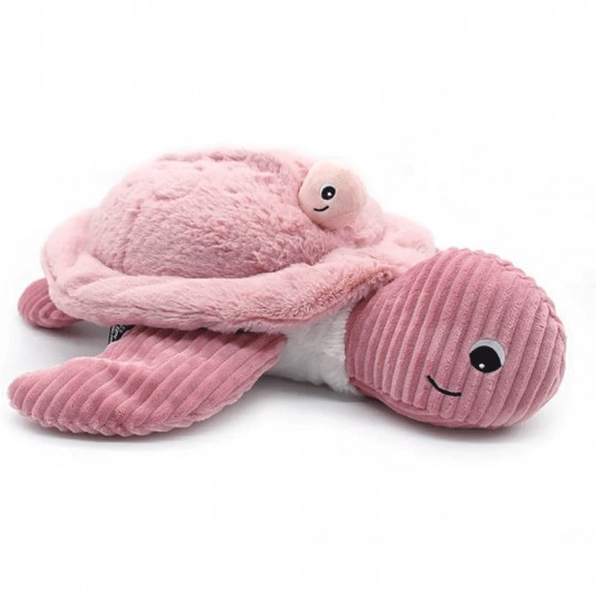 Peluche géante Les Ptipotos : tortue Sauvenou maman et son bébé rose Les Déglingos - 1