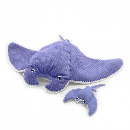 Peluche Les Ptipotos : raie manta Mantalou maman et son bébé violet Les Déglingos - 2
