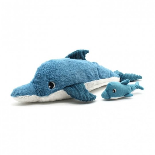 Peluche Les Ptipotos : dauphin Tofou maman et son bébé bleu Les Déglingos - 2