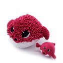 Peluche Les Ptipotos : poisson globe Gobetou maman et son bébé betterave Les Déglingos - 1 Peluche Les Ptipotos : poisson globe Gobetou maman et son bébé betterave Les Déglingos - 1