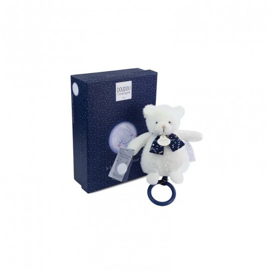 Clair de Lune : Boite à musique luminescente Ours blanc 17 cm - Doudou et compagnie Doudou et compagnie - 1