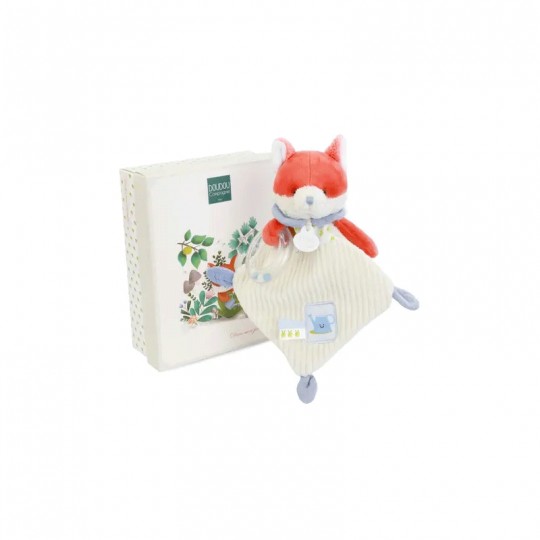 Dans mon jardin : Doudou plat hochet billes Renard Romarin 21 cm - Doudou et compagnie Doudou et compagnie - 2