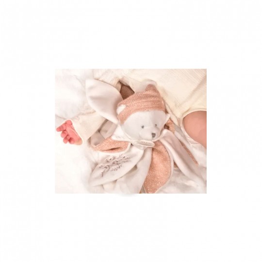 Collection Anniversaire : Ours en peluche Rose attache-sucette 20 cm - Doudou et compagnie Doudou et compagnie - 3