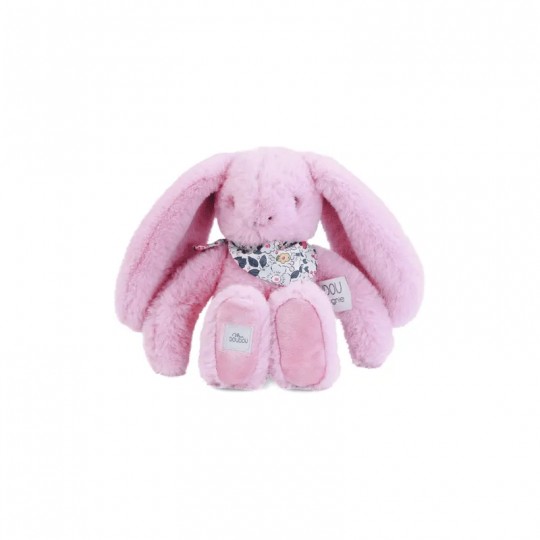 Lapin Fleurette : Peluche Lapin rose 25 cm - Doudou et compagnie Doudou et compagnie - 1