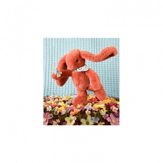 Lapin Fleurette : Peluche Lapin orange 25 cm - Doudou et compagnie Doudou et compagnie - 2