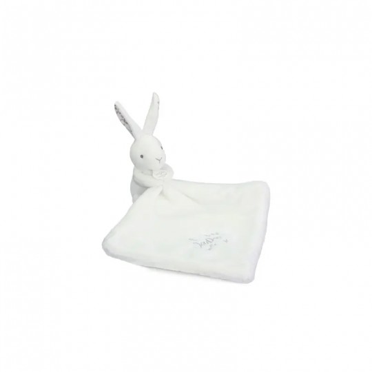 Lapin DOUDOU : Doudou Lapin mouchoir Blanc 10 cm - Doudou et compagnie Doudou et compagnie - 1