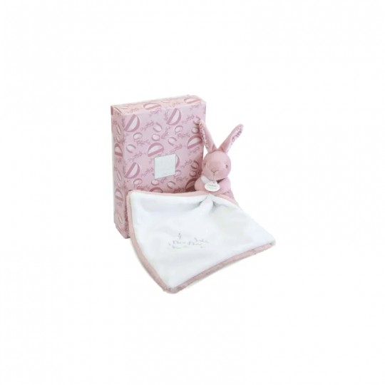 Lapin DOUDOU : Doudou Lapin mouchoir Rose 10 cm - Doudou et compagnie Doudou et compagnie - 1