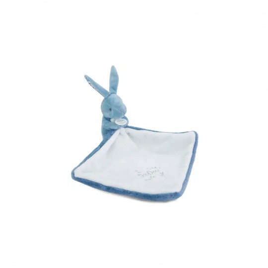 Lapin DOUDOU : Doudou Lapin mouchoir Bleu 10 cm - Doudou et compagnie Doudou et compagnie - 3