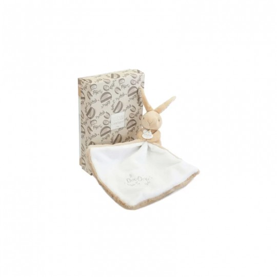 Lapin DOUDOU : Doudou Lapin mouchoir Beige 10 cm - Doudou et compagnie Doudou et compagnie - 1