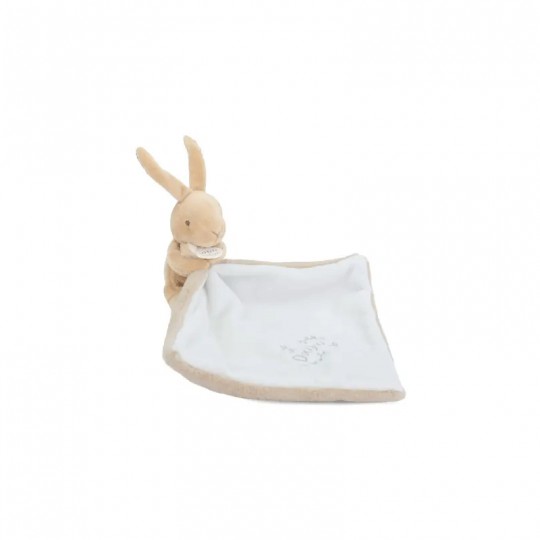 Lapin DOUDOU : Doudou Lapin mouchoir Beige 10 cm - Doudou et compagnie Doudou et compagnie - 3