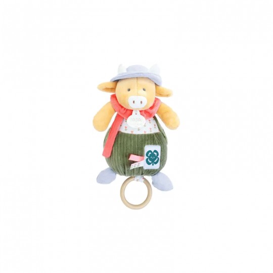 Dans mon jardin : Boite à musique Vache Aneth 20 cm - Doudou et compagnie Doudou et compagnie - 1