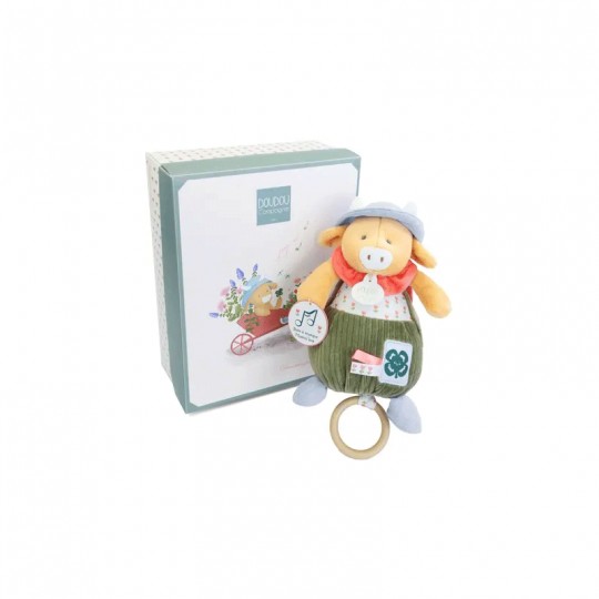 Dans mon jardin : Boite à musique Vache Aneth 20 cm - Doudou et compagnie Doudou et compagnie - 2