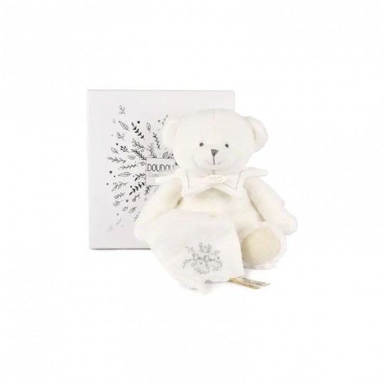 Doudou mouchoir Ours Blanc 30 cm - Doudou et compagnie Doudou et compagnie - 1