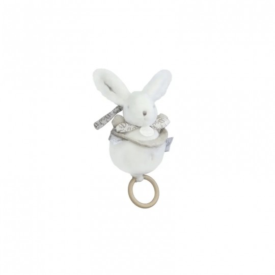 Lapin DOUDOU : boite à musique lapin Blanc 20 cm - Doudou et compagnie Doudou et compagnie - 1