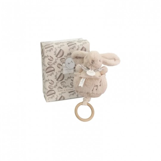 Lapin DOUDOU : boite à musique lapin Beige 20 cm - Doudou et compagnie Doudou et compagnie - 1