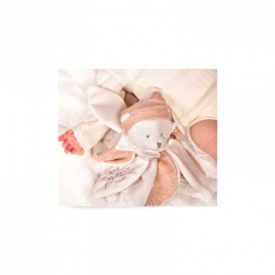 Collection Anniversaire : Doudou plat pétales Ours Rose 25 cm - Doudou et compagnie Doudou et compagnie - 3