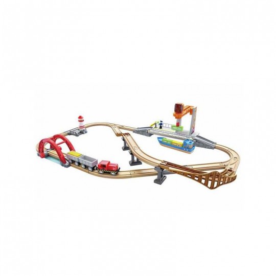 Circuit de train de cargaison avec port maritime - Hape Hape - 1