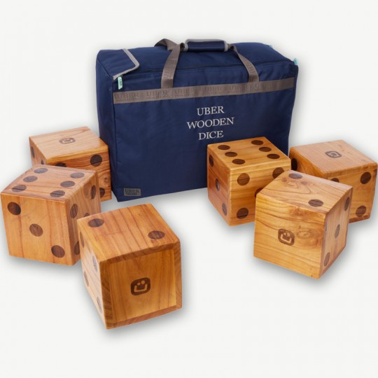 Sac de 6 dés en bois géants - XXXL 21 cm - UBER Luxe Uber Games - 2