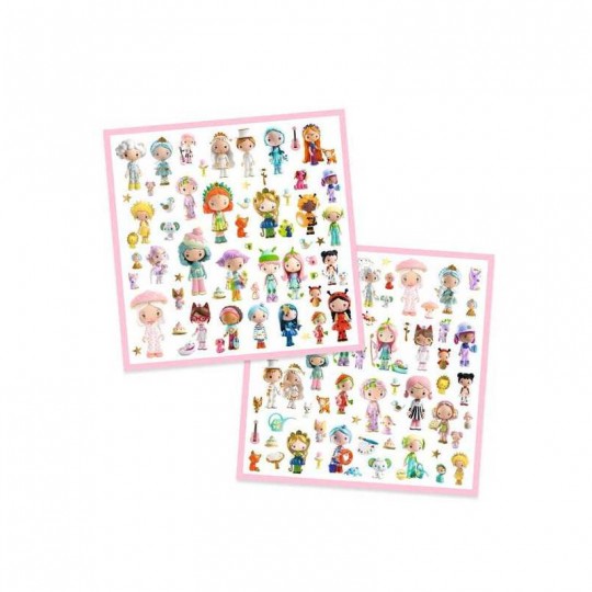 160 stickers métallisés Le Petit Monde des Tinyly - Djeco Djeco - 1