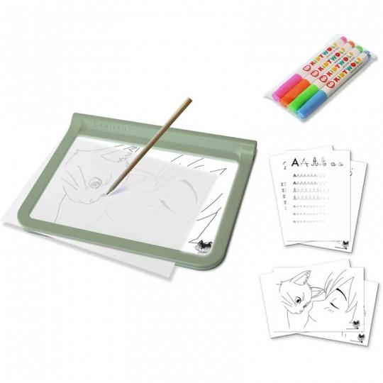 Kidydraw Pro - tablette lumineuse verte A4 transportable Nespart - 2