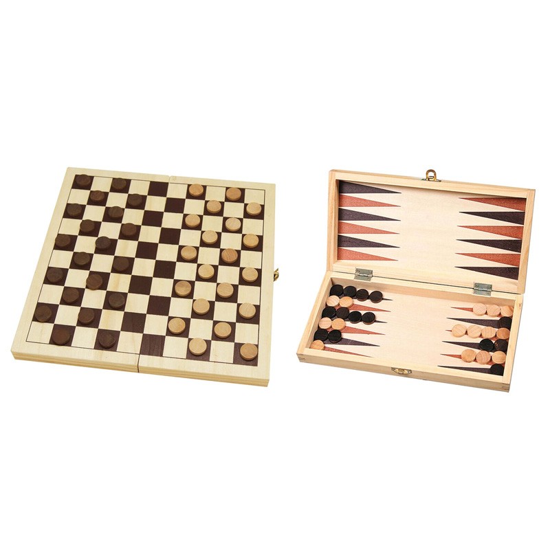 Boite de Coffret Dames/Backgammon 29cm imprimé - HOT Games