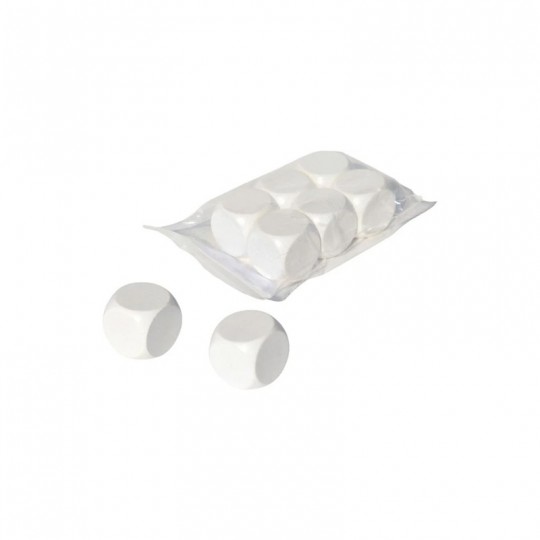 Lot 6 Dés 6 côtés 30 mm blanc vide - HOT Games Hot Games - 1