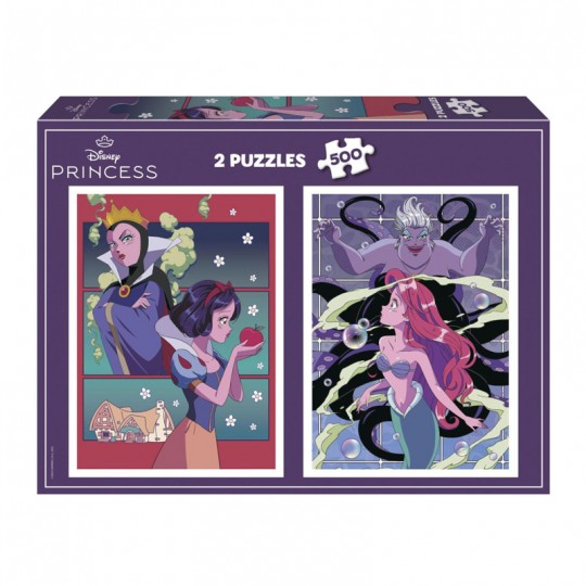 Puzzles 2 x 500 pcs Méchants et Princesse Disney - Educa Educa - 1