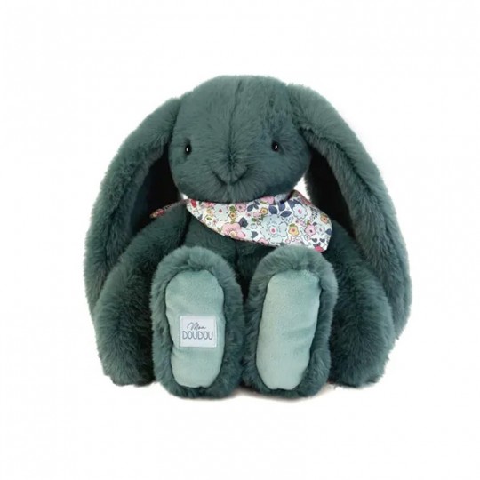 Peluche Lapin Vert 35 cm : Lapin Fleurette - Doudou et compagnie Doudou et compagnie - 1