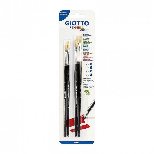 Blister 4 pinceaux serie 577 n° 4,6,8,10  - Giotto Giotto - 1