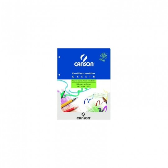 Bloc 200 feuilles mobile blanc A4 90 g/m² perforé - Canson Canson - 1