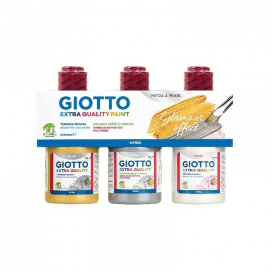 Set 3X250 ml gouaches metal/perle Extra Quality - Giotto Giotto - 1