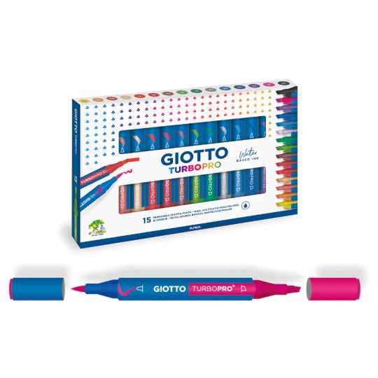 Pochette 15 Marqueurs double pointe TURBO PRO - Giotto Giotto - 1