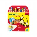 Pochette 12 crayons de couleurs MAXI - Giotto be-bè Giotto - 1 Pochette 12 crayons de couleurs MAXI - Giotto be-bè Giotto - 1