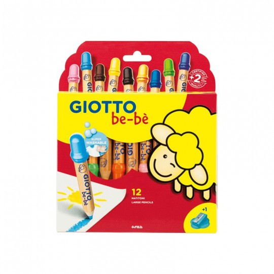 Pochette 12 crayons de couleurs MAXI - Giotto be-bè Giotto - 1