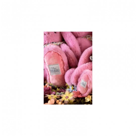 Peluche Lapin XXL Rose 50 cm : Lapin Fleurette - Doudou et compagnie Doudou et compagnie - 3