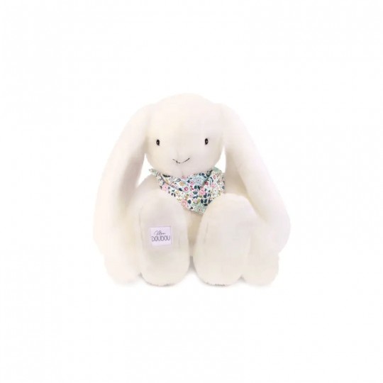Peluche Lapin XXL Blanc 50 cm : Lapin Fleurette - Doudou et compagnie Doudou et compagnie - 1