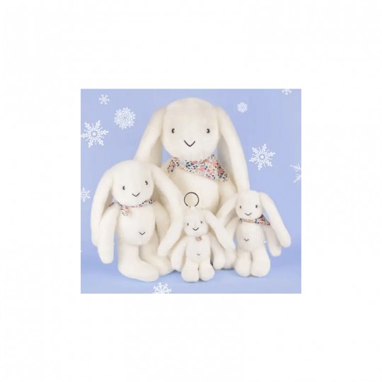 Peluche Lapin XXL Blanc 50 cm : Lapin Fleurette - Doudou et compagnie Doudou et compagnie - 2