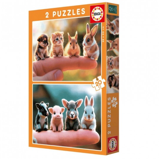 Puzzle 2 x 20 pcs Bébés animaux - Educa Educa - 1