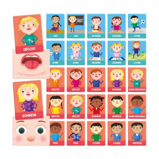 Flashcards Émotions et actions Montessori - Headu Headu - 2