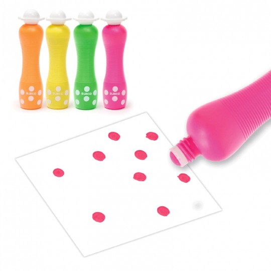 4 Marqueurs gros pois Neon - Djeco Djeco - 1