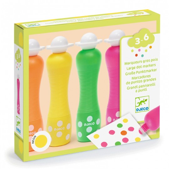 4 Marqueurs gros pois Neon - Djeco Djeco - 2