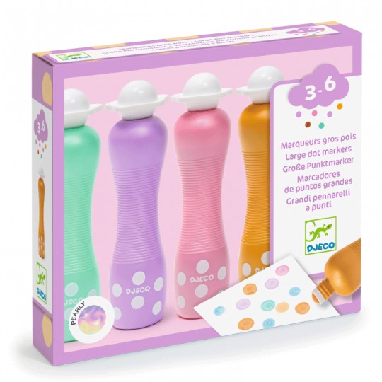 4 Marqueurs gros pois Pearly - Djeco Djeco - 2