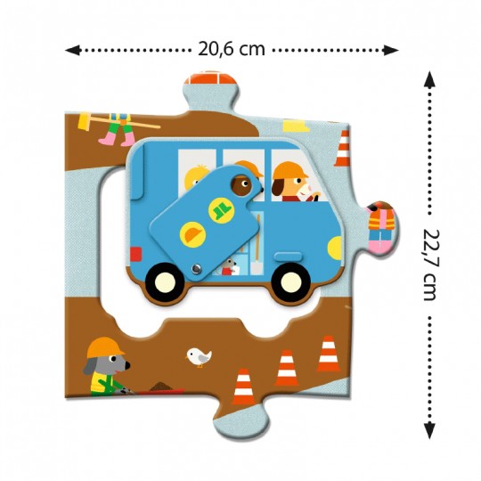Puzzle Géant Le chantier 12 pcs + 5 pcs - Djeco Djeco - 3