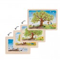 Puzzle 47 pcs à 4 couches Saisons du pommier - Goki Goki - 1 Puzzle 47 pcs à 4 couches Saisons du pommier - Goki Goki - 1