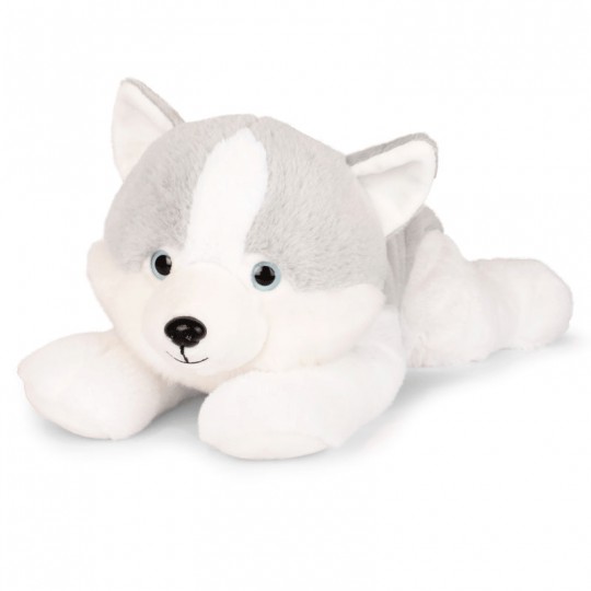 Peluche Chien Husky gris 40 cm : Les Allongés Stretch - Histoire d'Ours Histoire d'Ours - 1