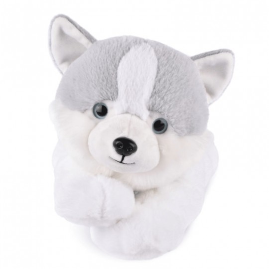 Peluche Chien Husky gris 40 cm : Les Allongés Stretch - Histoire d'Ours Histoire d'Ours - 2