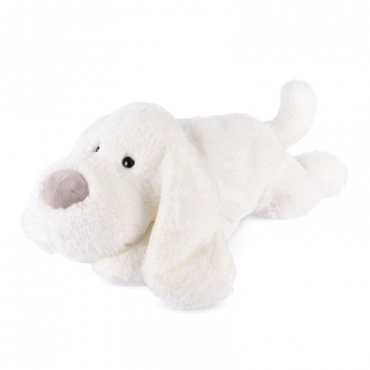 Peluche Chien blanc 40 cm : Les Allongés Stretch - Histoire d'Ours Histoire d'Ours - 1